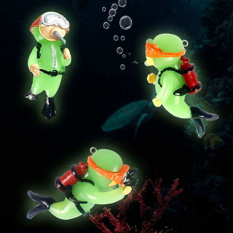 Diver Aquarium Pendant Fish Tank Aquascape Ornament Decoration(Fluorescent Green)