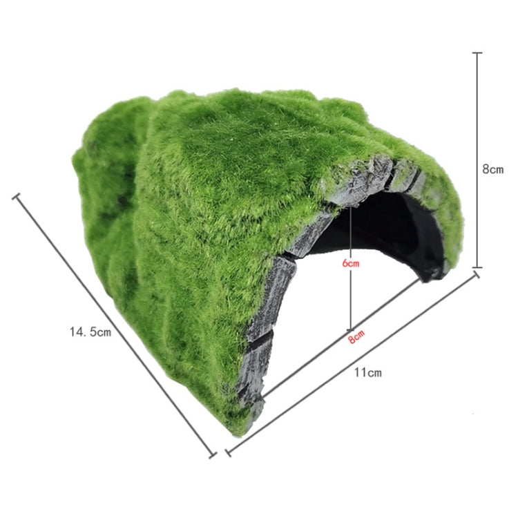 ZR7661 Flocked Caple Box Turtle Hiding Nest Moss Cave Turtle Cave Sunbed