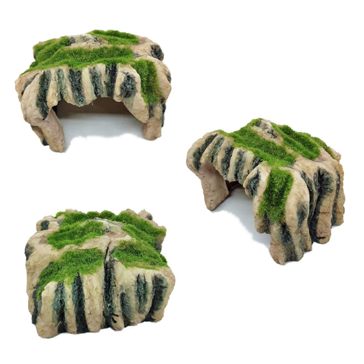 GT46 Flocked Caple Box Turtle Hiding Nest Moss Cave Turtle Cave Sunbed
