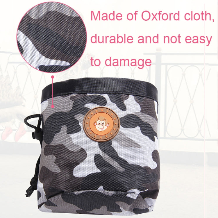 Multifunctional Pet Training Camouflage Snacks Bag Portable Dog Walking Belt Bag(Black White)