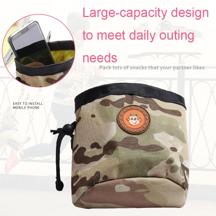 Multifunctional Pet Training Camouflage Snacks Bag Portable Dog Walking Belt Bag(Yellow)