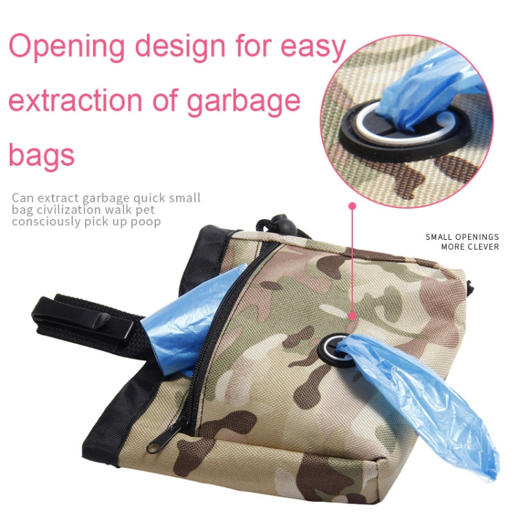 Multifunctional Pet Training Camouflage Snacks Bag Portable Dog Walking Belt Bag(Black White)