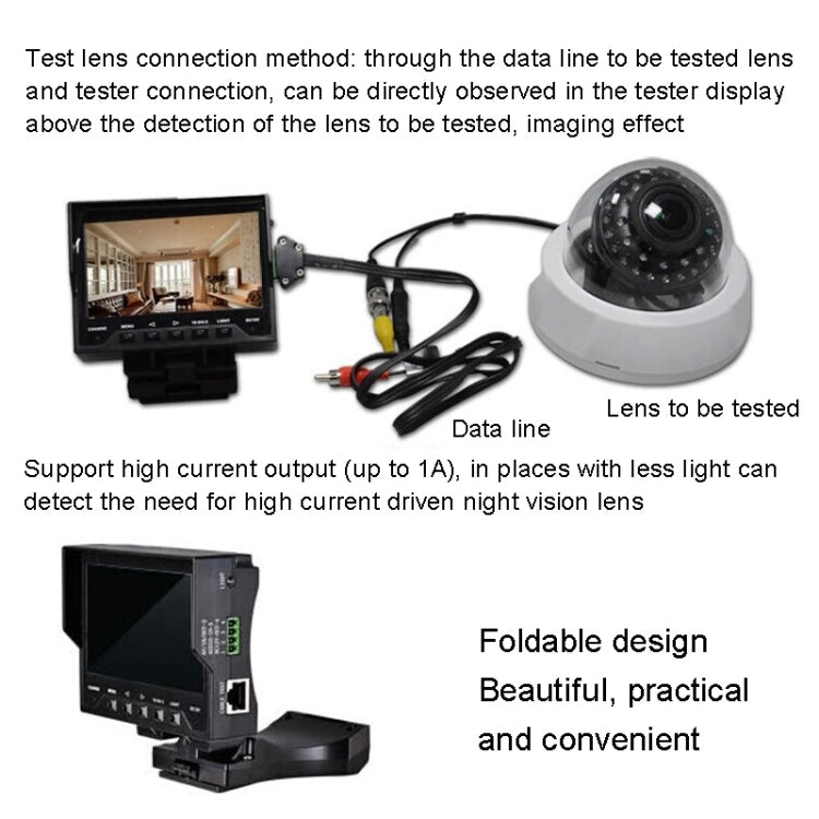 JSK-4300B 4.3 inch Handheld 12V Output Network Cable Monitoring Tester(With UK Plug Power Adapter)