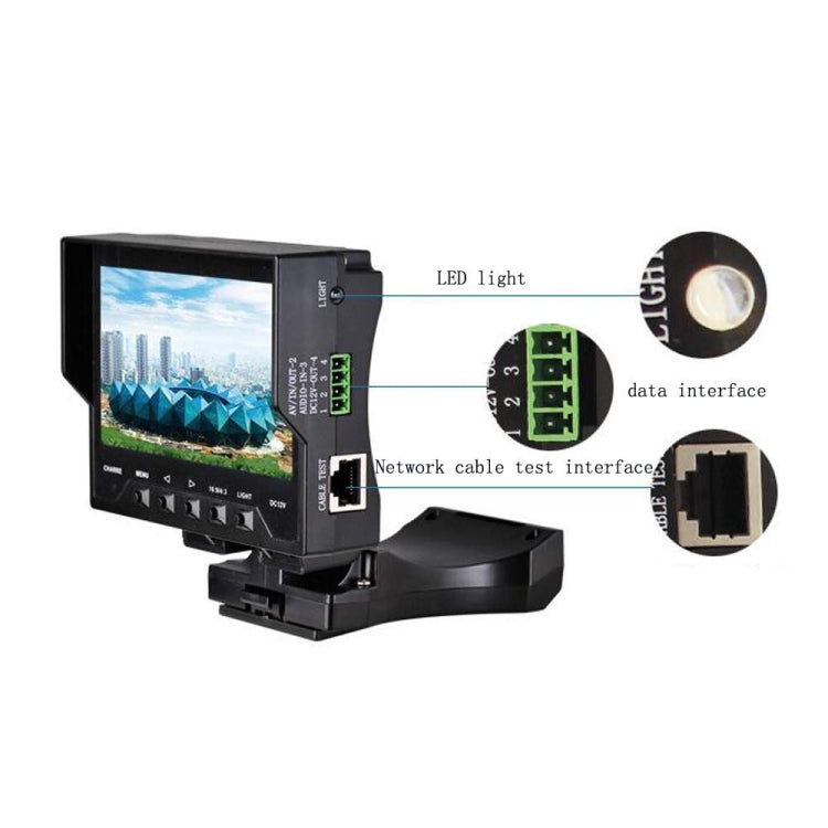JSK-4300B 4.3 inch Handheld 12V Output Network Cable Monitoring Tester(With EU Plug Power Adapter)