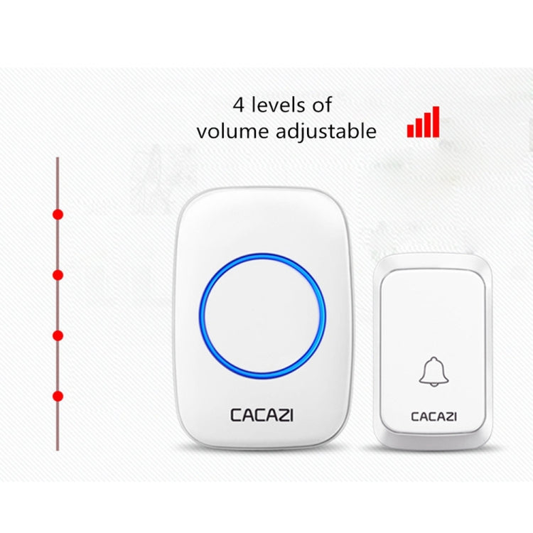 CACAZI A06-DC 1 to 2 Battery Smart Home Wireless Waterproof Doorbell(Black)