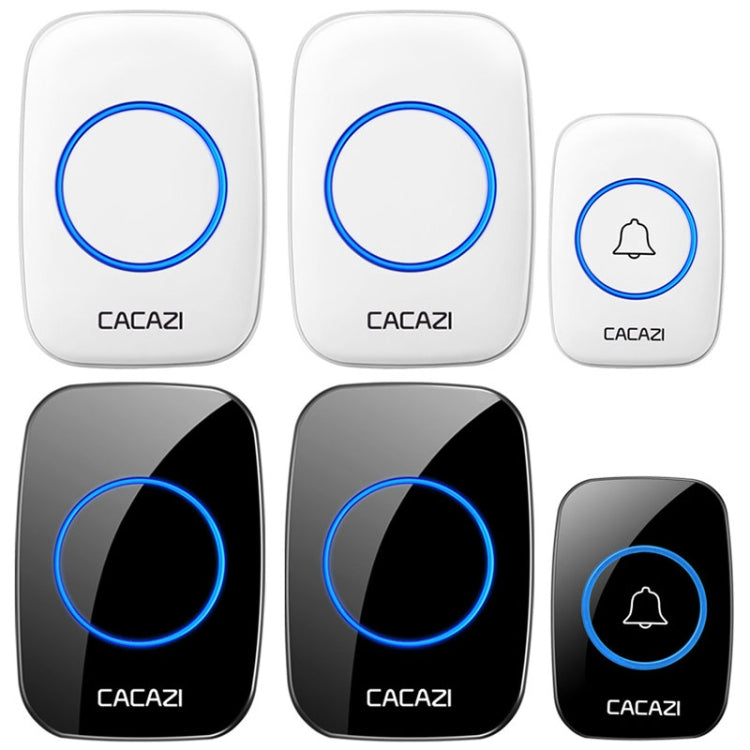 CACAZI A10DC 1 To 2 Battery Type Home Smart Waterproof Electronic Wireless Doorbell(White)