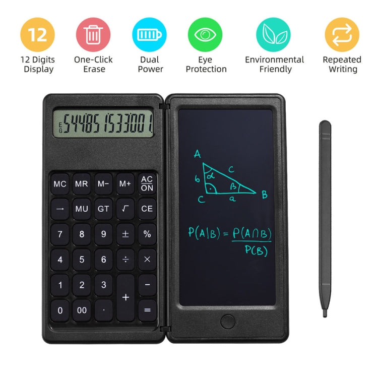 6 inch Learning Business Office Portable Foldable LCD Writing Board Calculator, Basic Model, Function Model