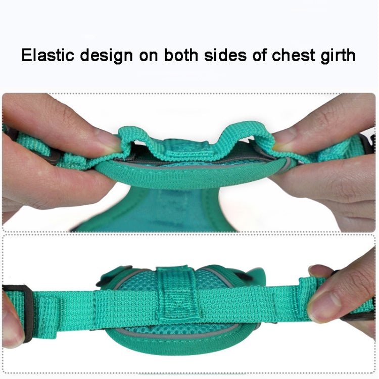 Pet Vest Harness + Traction Rope Set Reflective Breathable Dog Cat Harness, Size: M(Coffee)