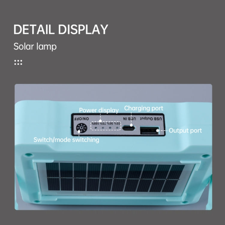 Solar Flood Light Portable Flashlight Emergency Work Light, 144 LEDs