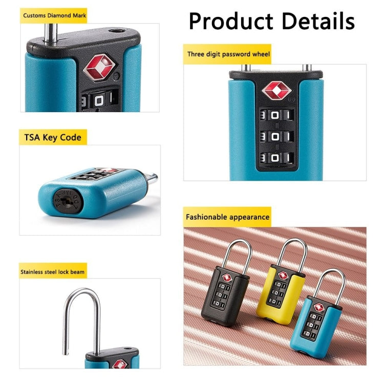 TSA Customs Code Lock Travel Luggage Lock Mini Contrast Color Design Combination Padlock