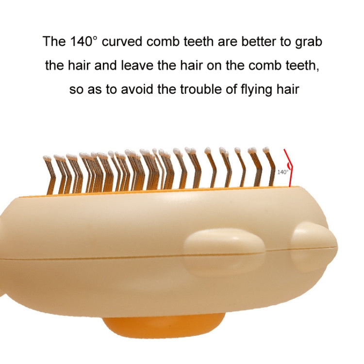 Pet Needle Combing Hair Cleaning De-frizz Brush(Yellow)