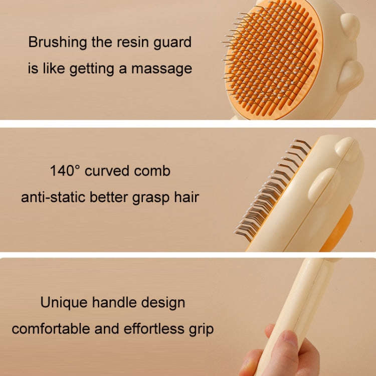 Pet Needle Combing Hair Cleaning De-frizz Brush(Yellow)