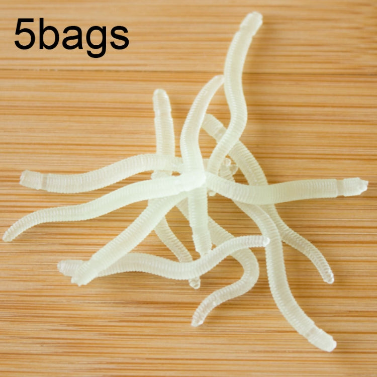 3.5cm Fishy Red Earthworm Fake Bait Luminous Fish Lure, 5bags 20pcs/bag, 5bags 50pcs/bag, 5bags 100pcs/bag, 5bags 200pcs/bag
