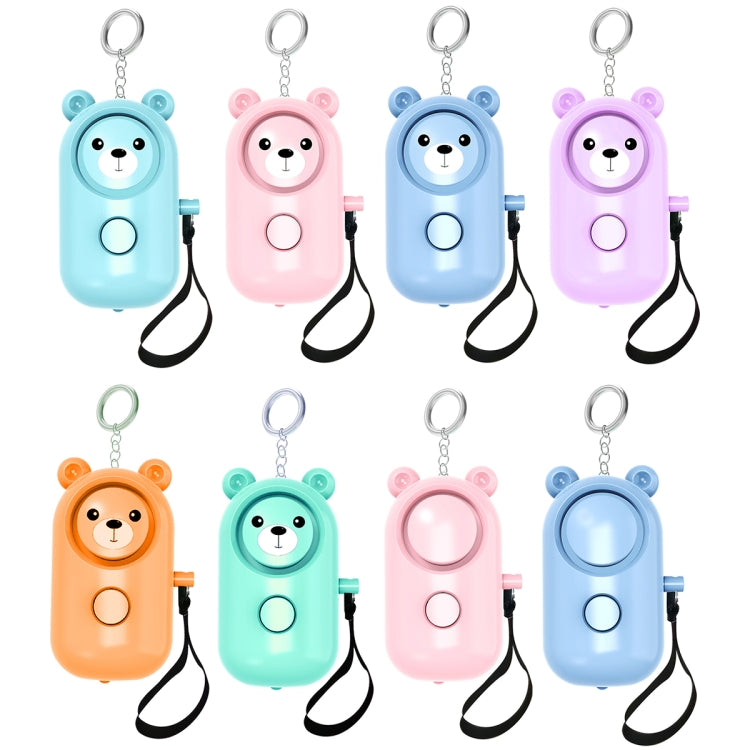 130dB LED Personal Alarm Pull Ring Outdoor Self-defense Products, Specification: Bear Style (Light Blue)