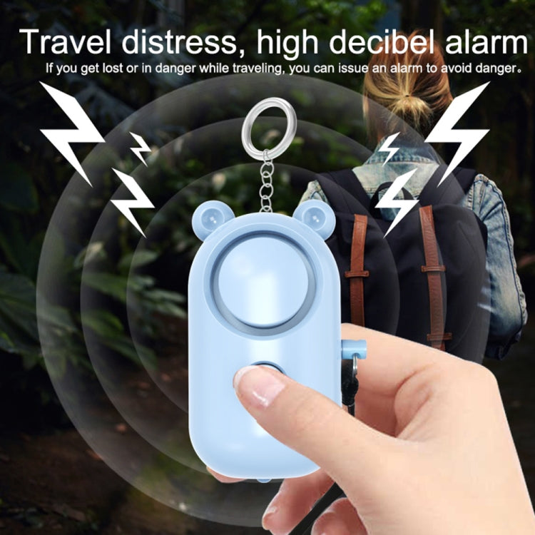 130dB LED Personal Alarm Pull Ring Outdoor Self-defense Products, Specification: Bear Style (Pink)