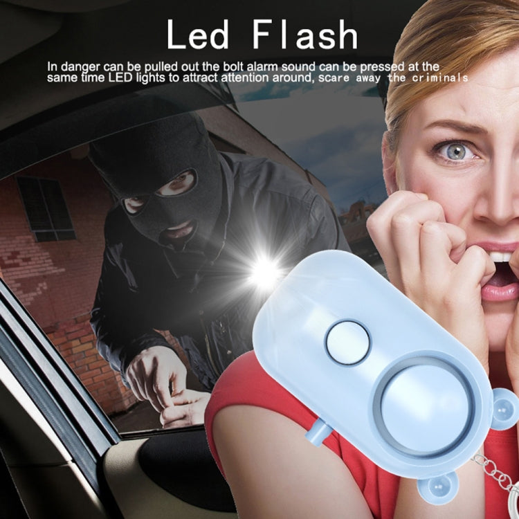 130dB LED Personal Alarm Pull Ring Outdoor Self-defense Products, Specification: Bear Style (Light Blue)