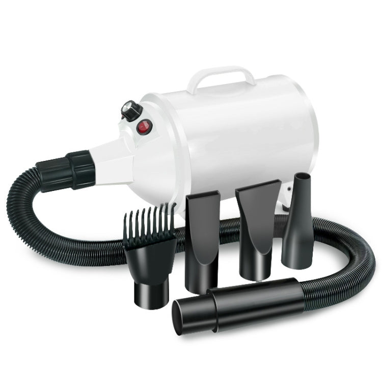 2100W Dog Dryer Stepless Speed Pet Hair Blaster Pet Water Blower 220V UK Plug(Pure White)
