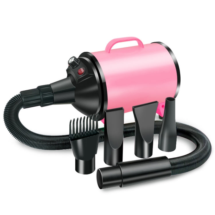 2100W Dog Dryer Stepless Speed Pet Hair Blaster Pet Water Blower 110V US Plug(Black Pink)