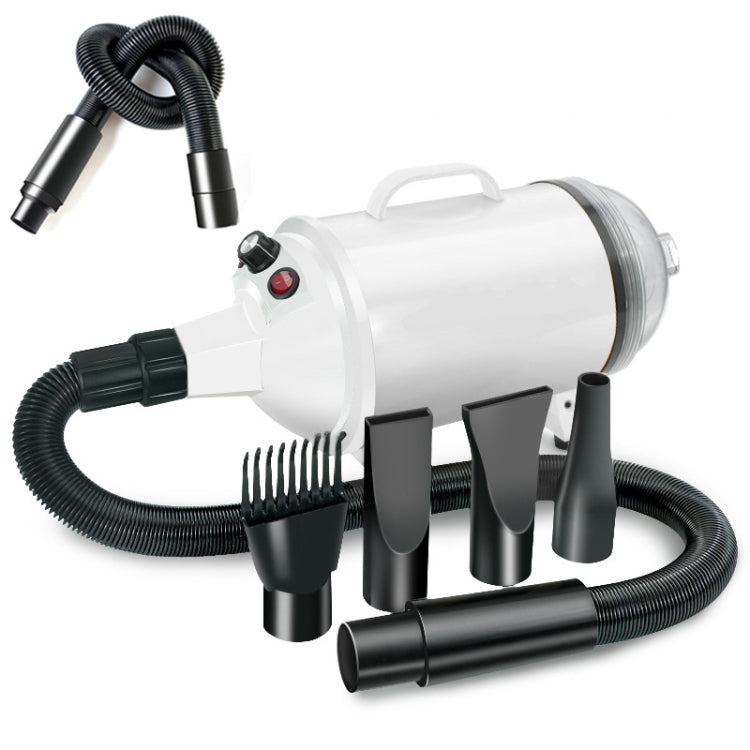 2100W Dog Dryer Stepless Speed Pet Hair Blaster With Vacuum Cleaner 220V UK Plug(Pure White)