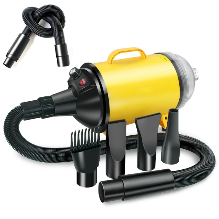 2100W Dog Dryer Stepless Speed Pet Hair Blaster With Vacuum Cleaner 220V AU PLug(Black Yellow)