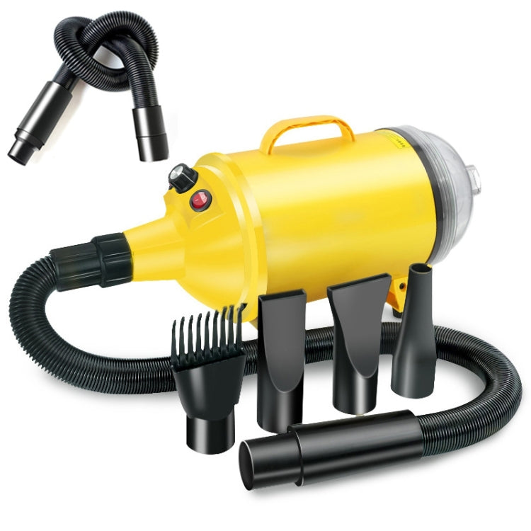 2100W Dog Dryer Stepless Speed Pet Hair Blaster With Vacuum Cleaner 110V US Plug(Pure Yellow)