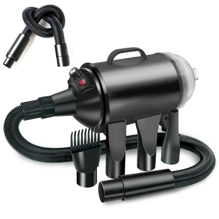2100W Dog Dryer Stepless Speed Pet Hair Blaster With Vacuum Cleaner 110V US Plug(Pure Black)