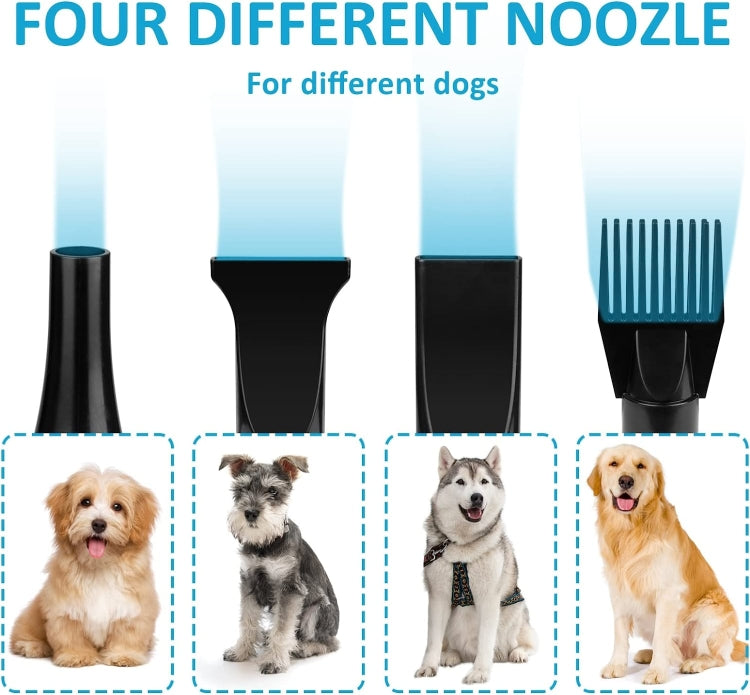 2100W Dog Dryer Stepless Speed Pet Hair Blaster With Vacuum Cleaner 110V US Plug(Pure Green)