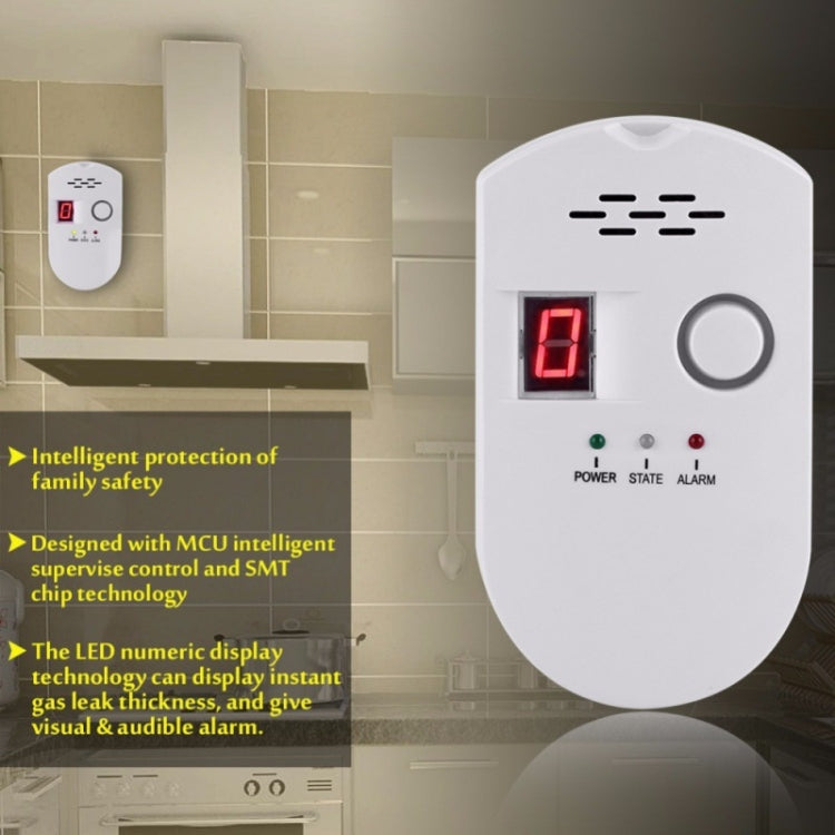 Combustible Gas Pipeline Digital Display Alarm, Specification: EU Plug