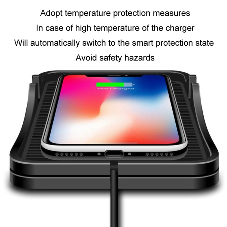 15W Car Wireless Charging Silicone Base For Apple Android Phones, TYPE-C Interface