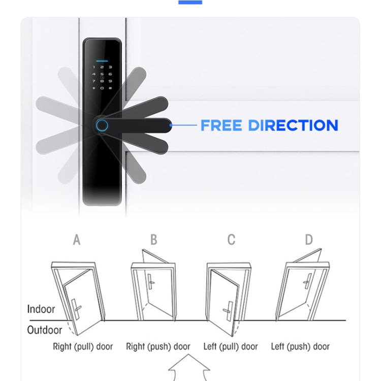 C91 Tuya Smart WiFi Password Fingerprint Electronic Door Lock(Bronze)
