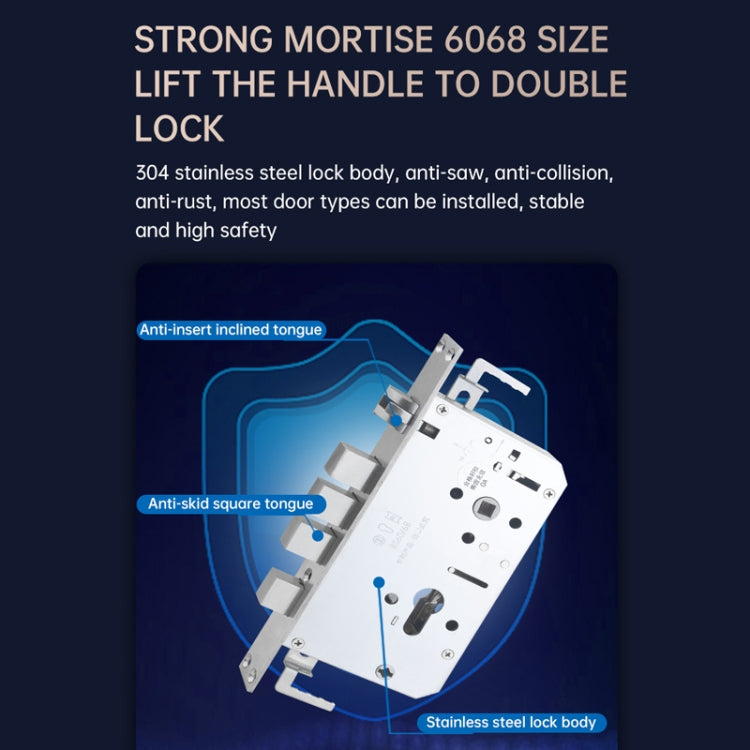 S61 Fully Automatic 3D Face Recognition Tuya Wifi Smart Fingerprint Lock Anti-theft Password Lock(Rose Gold)