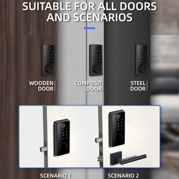 C87 Automatic Fingerprint Lock Entry Door Password Smart Lock(Black)