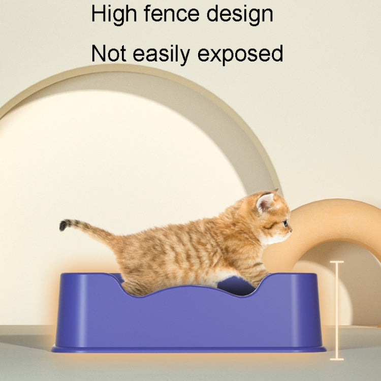 Open Litter Pan Large Capacity Plastic Pet Kennel, Model: Square Purple