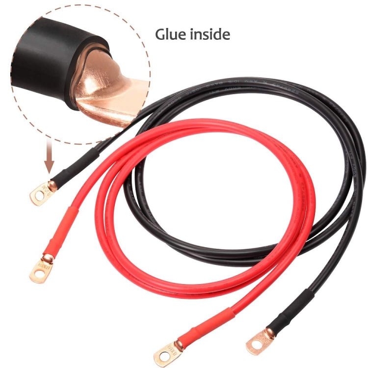 8AWG 3/8" Stud Ring Terminal Solder Cable Bare Copper Hole with Heat Shrink
