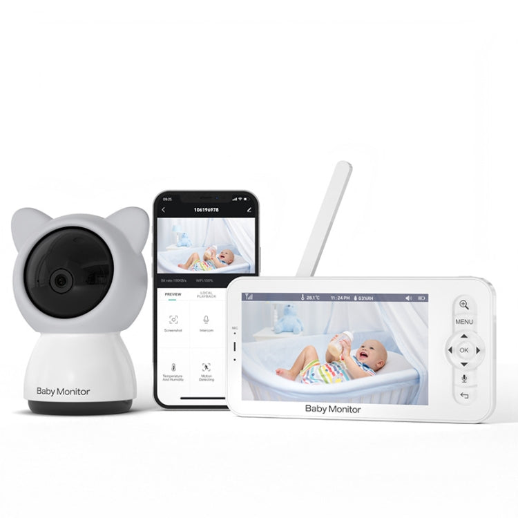 5 Inch HD Baby Monitor Wireless Wifi Baby Care Camera US Plug
