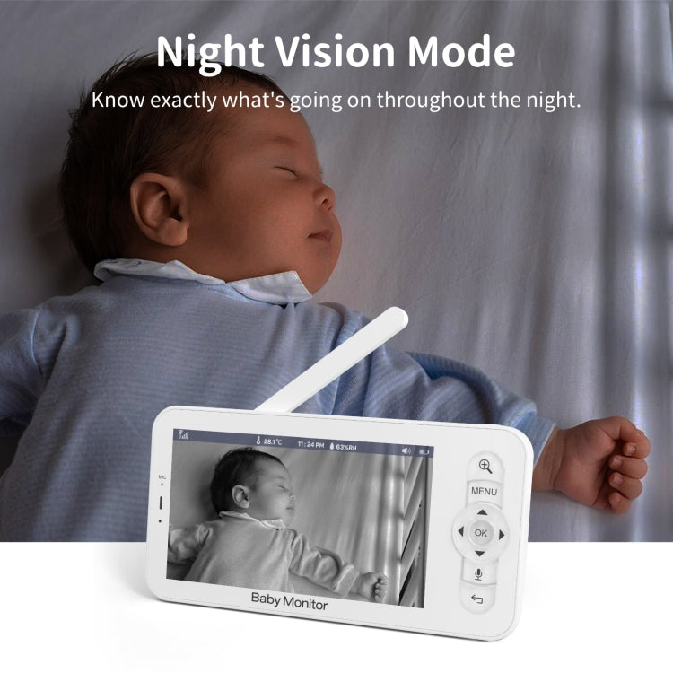 5 Inch HD Baby Monitor Wireless Wifi Baby Care Camera EU Plug
