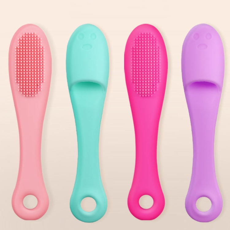 Pet Cats Dog Cleaning Comb Chin Teeth Cleaning Brush Silicone Brush(Pink)