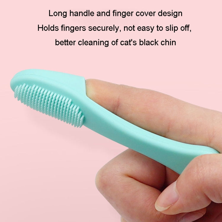 Pet Cats Dog Cleaning Comb Chin Teeth Cleaning Brush Silicone Brush(Purple)