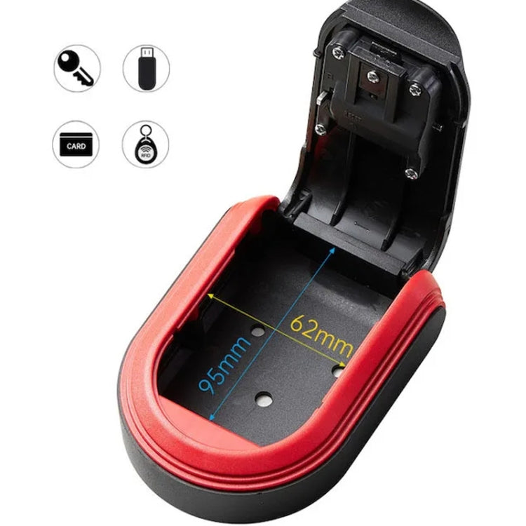 Full Plastic Key Box Password Lock Door Key Storage Password Box(Red)