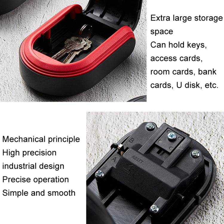 Full Plastic Key Box Password Lock Door Key Storage Password Box(Red)