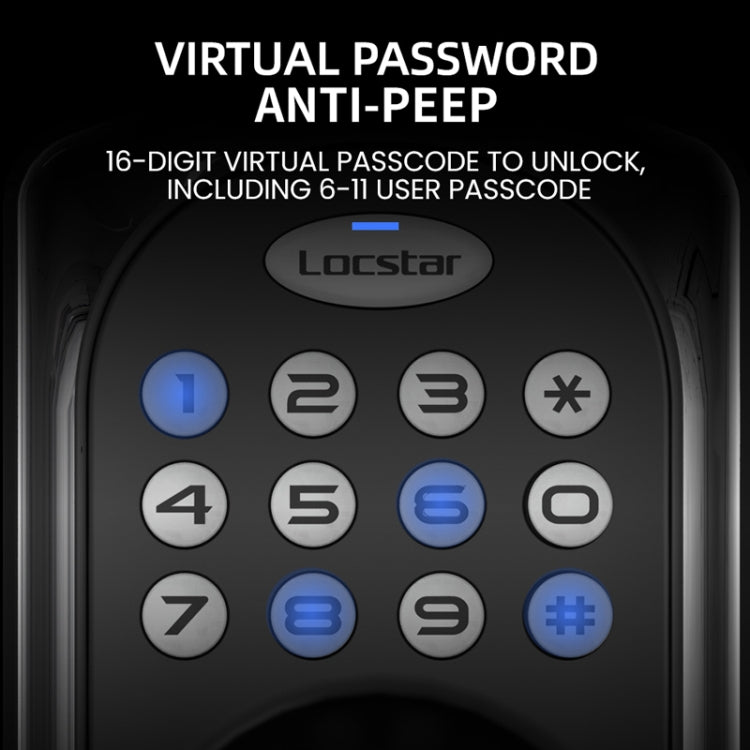 C88 Bluetooth Remote Tuya Automatic Smart Electronic Password Door Lock(Black)