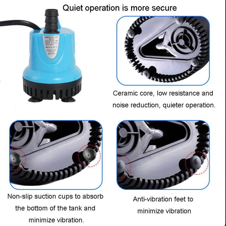 JN-311 12W Anti-Dry Burning Bottom Suction Pump Fish Tank Suction Feces Wigwam Bonsai Submersible Pumps(US Plug)