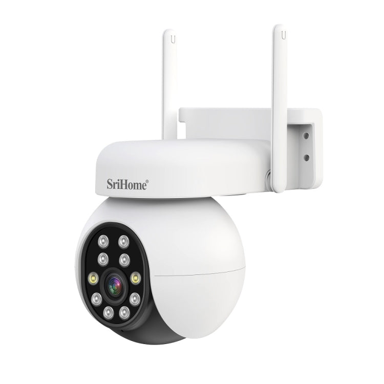 SriHome SH052 Wifi 5MP Wireless PTZ IP AI Auto Tracking Sound&Light Alarm Starlight Color Night Vision Outdoors Surveillance Camera, Plug: UK