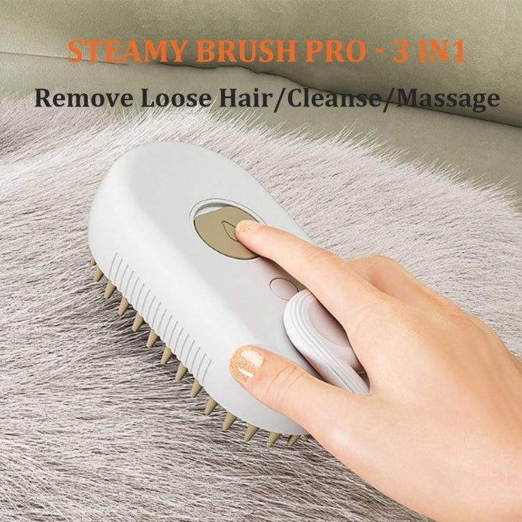 Pet Electric Spray Comb Rechargeable Cat Steamy Grooming Brush Cleaning Tool(Coffee)