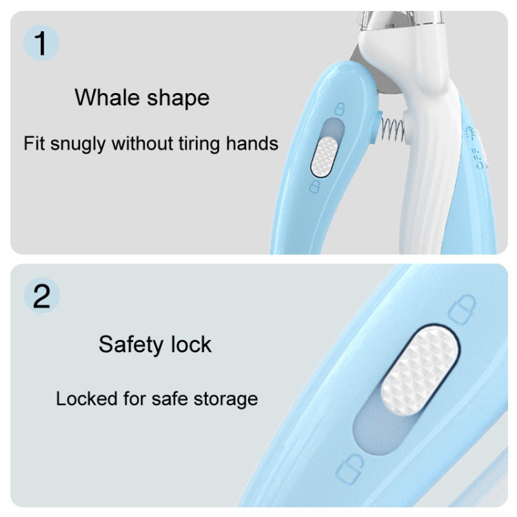 Pet Nail Clipper Dogs And Cats Fingernail Trimmers With LED Lighting(Peach Pink)