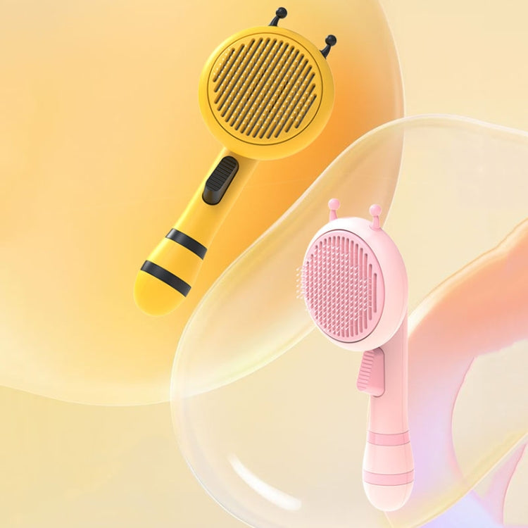 Bee Pet Comb Cats Hair Removal Massage Needle Brush(Pink)