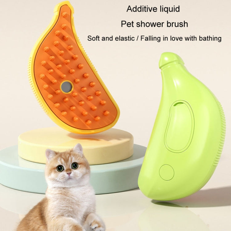 Banana Shape Pet Spray Massage Comb Electrical Cleaning Brush Hair Removal Comb For Dogs And Cats(Green)