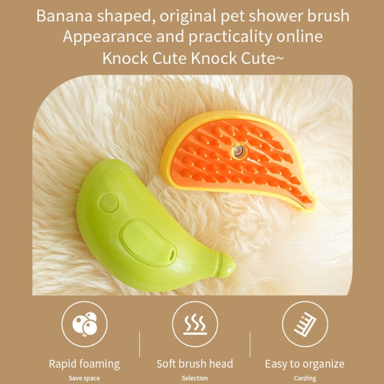Banana Shape Pet Spray Massage Comb Electrical Cleaning Brush Hair Removal Comb For Dogs And Cats(Green)