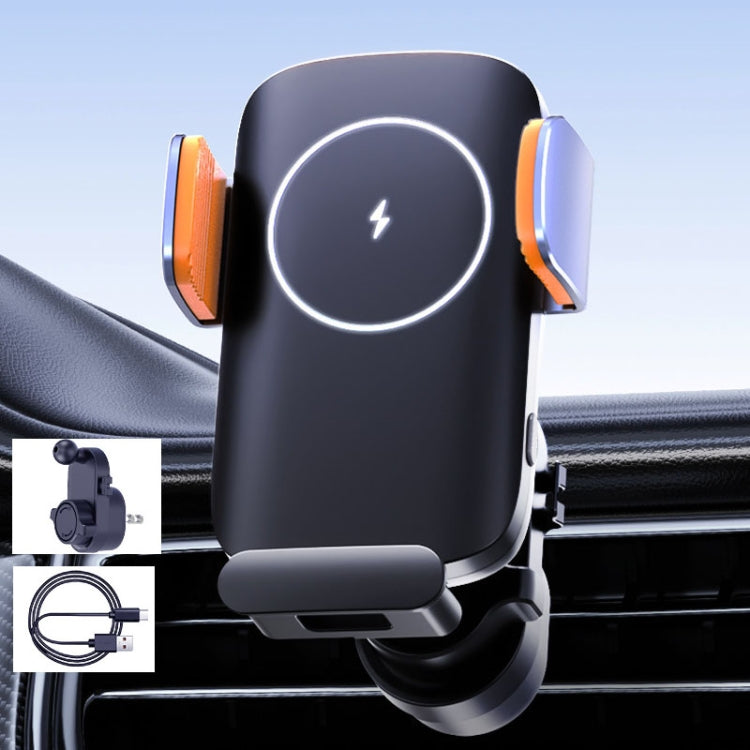Smart Induction Wireless Charger Car Cell Phone Holder Solar Fast Charging Air Vent Navigation Stand