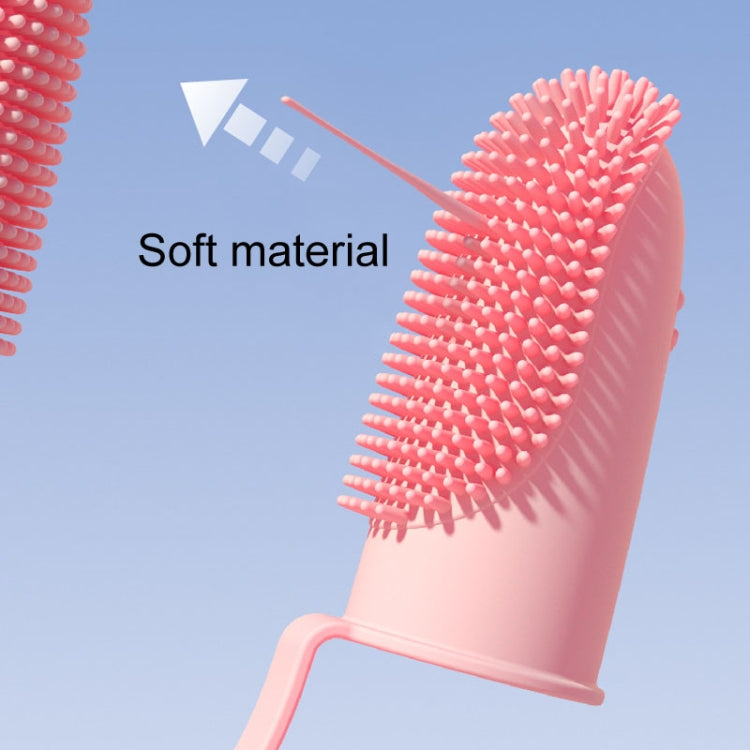 2pcs Pet Teeth Cleaning Dual Finger Toothbrush Dogs And Cats Oral Cleaning Tools(Pink)